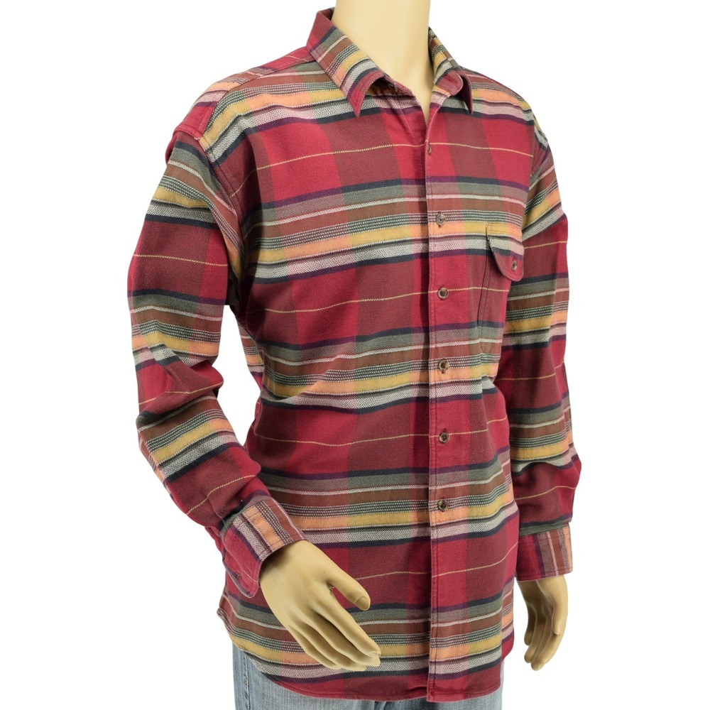 ORVIS Multicolored Southwestern Style Button-Front Heavy Flannel Shirt Men's XL